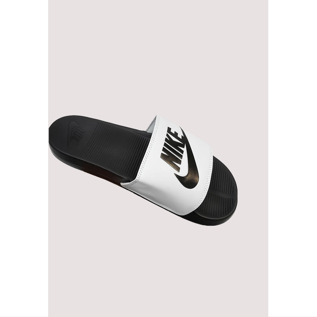 NIKE  BLACK WHITE LOGO PRINTED SLIDE