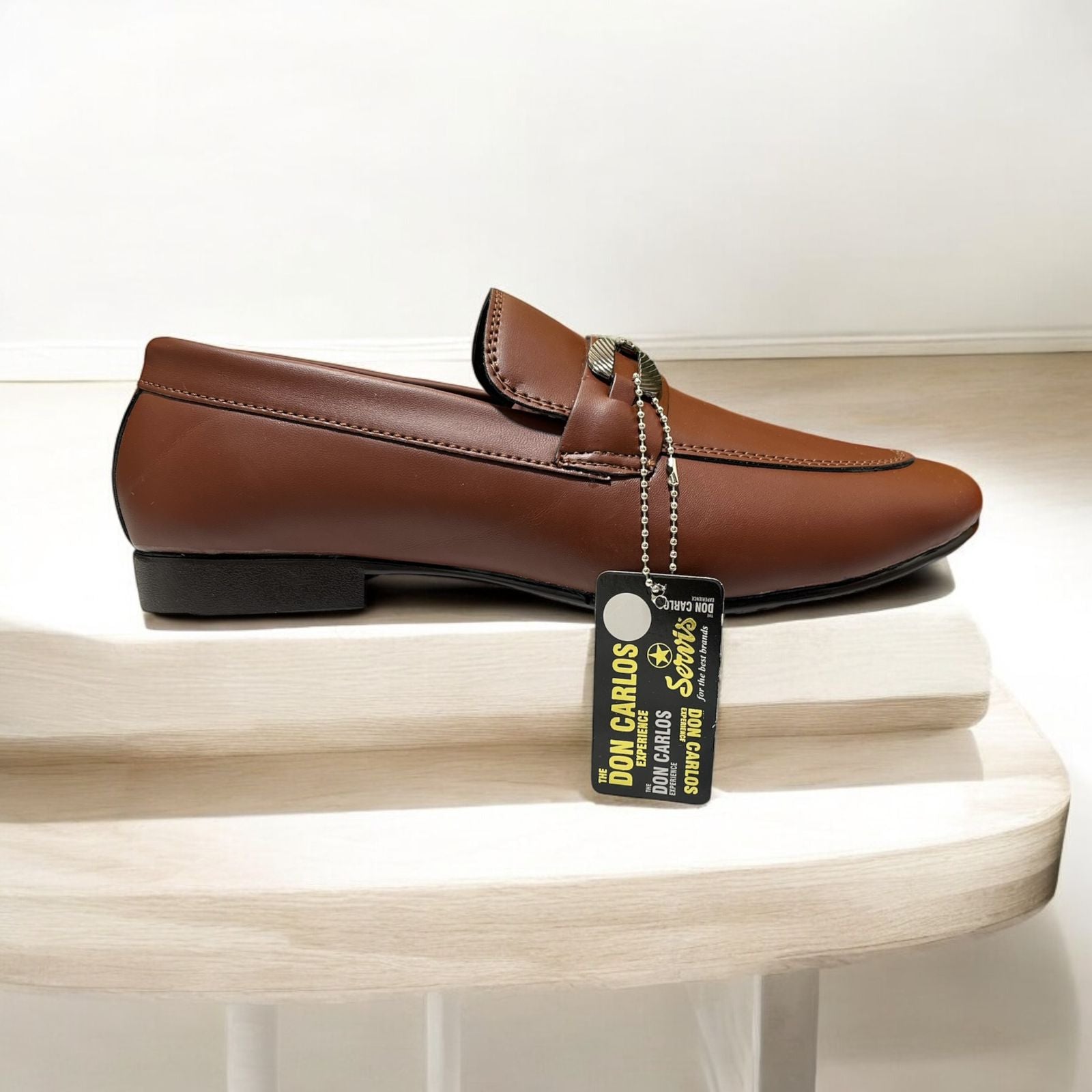 Men Tan Formal Moccasin Leather Pumpi Shoes (Musturd)