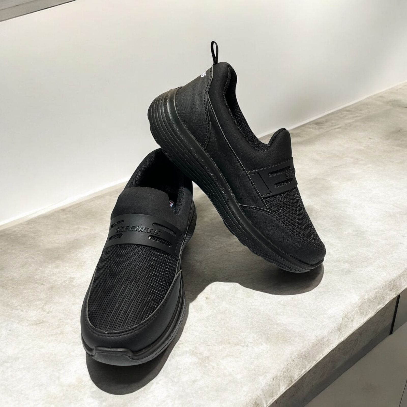 LATEST SKECHERS SHOES BLACK BLACK (SR888)