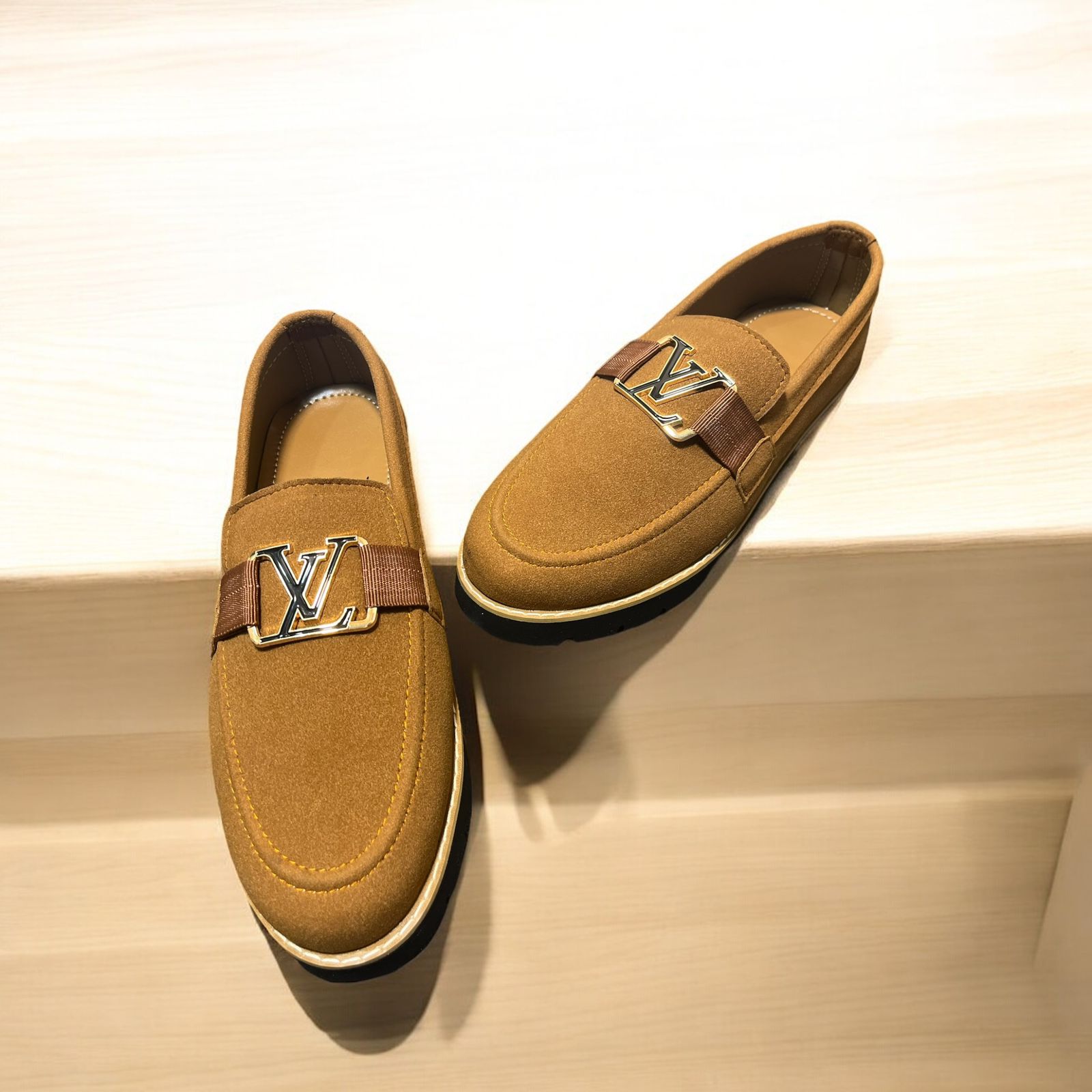 LATEST ARTICLE OF LV LOAFERS MUSTURD COLOR