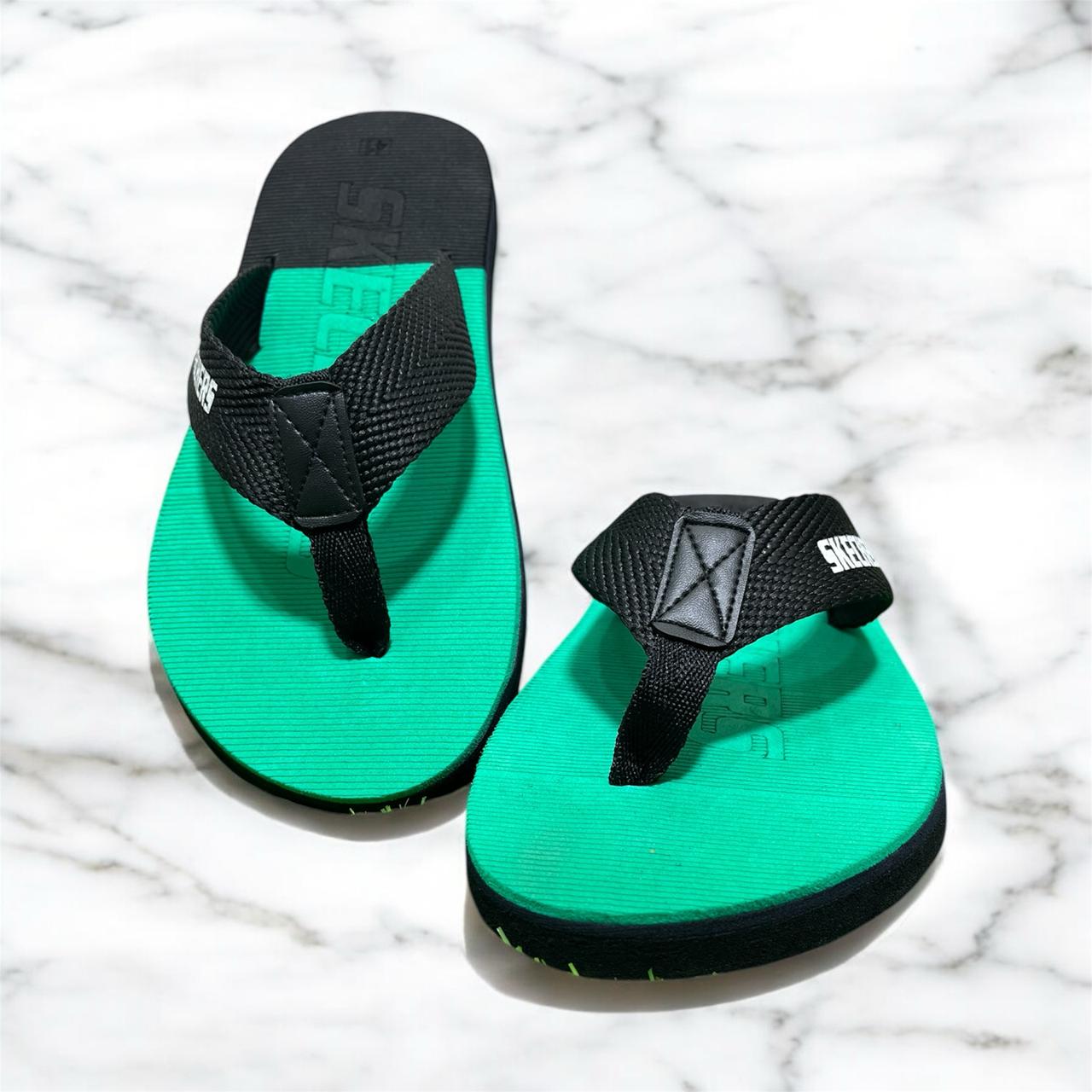 SKECHER FLIP FLOP SUMMER SLIPPER BLACK AND METALIC