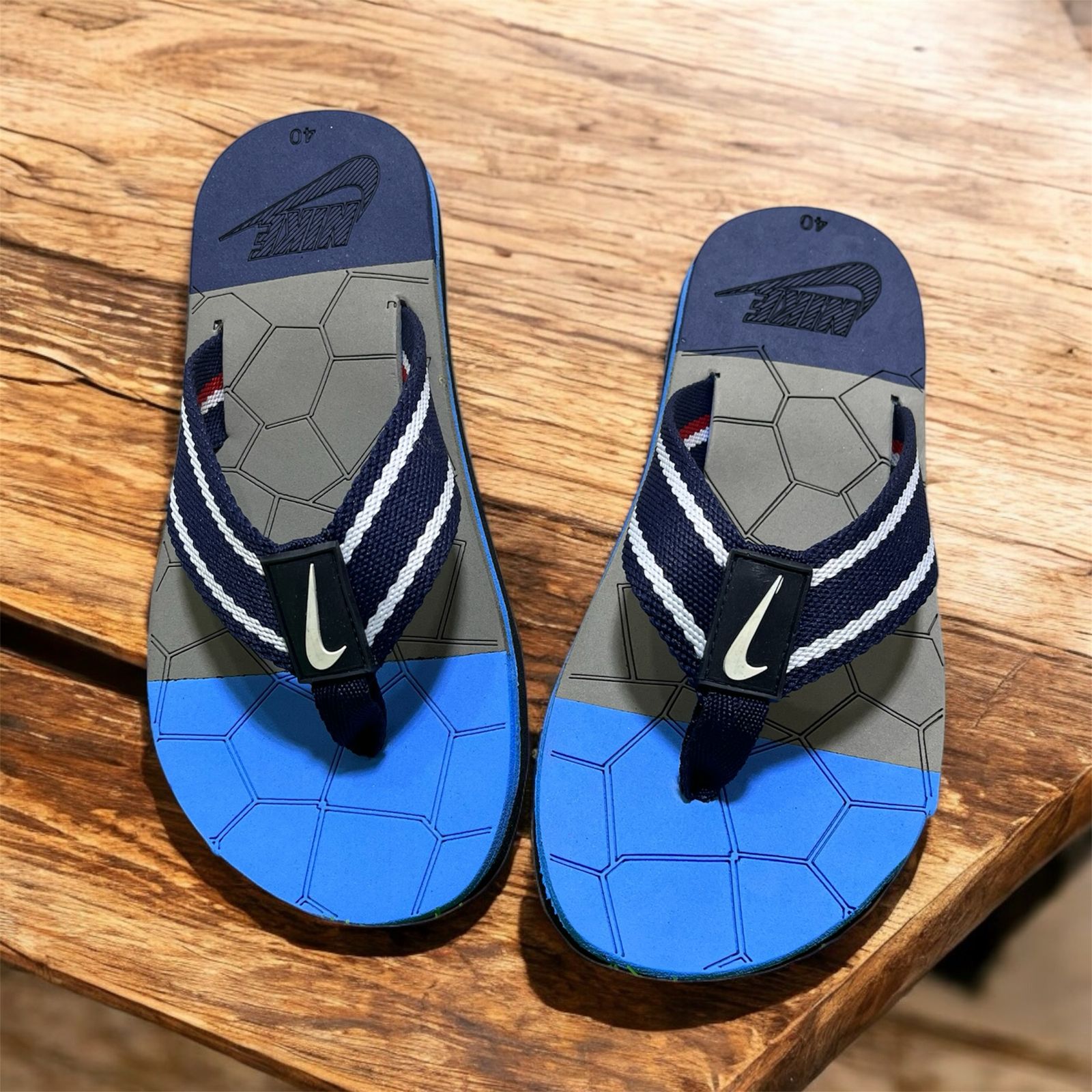 NIKE FLIP FLOP SUMMER SLIPPER BLUE AND GREY