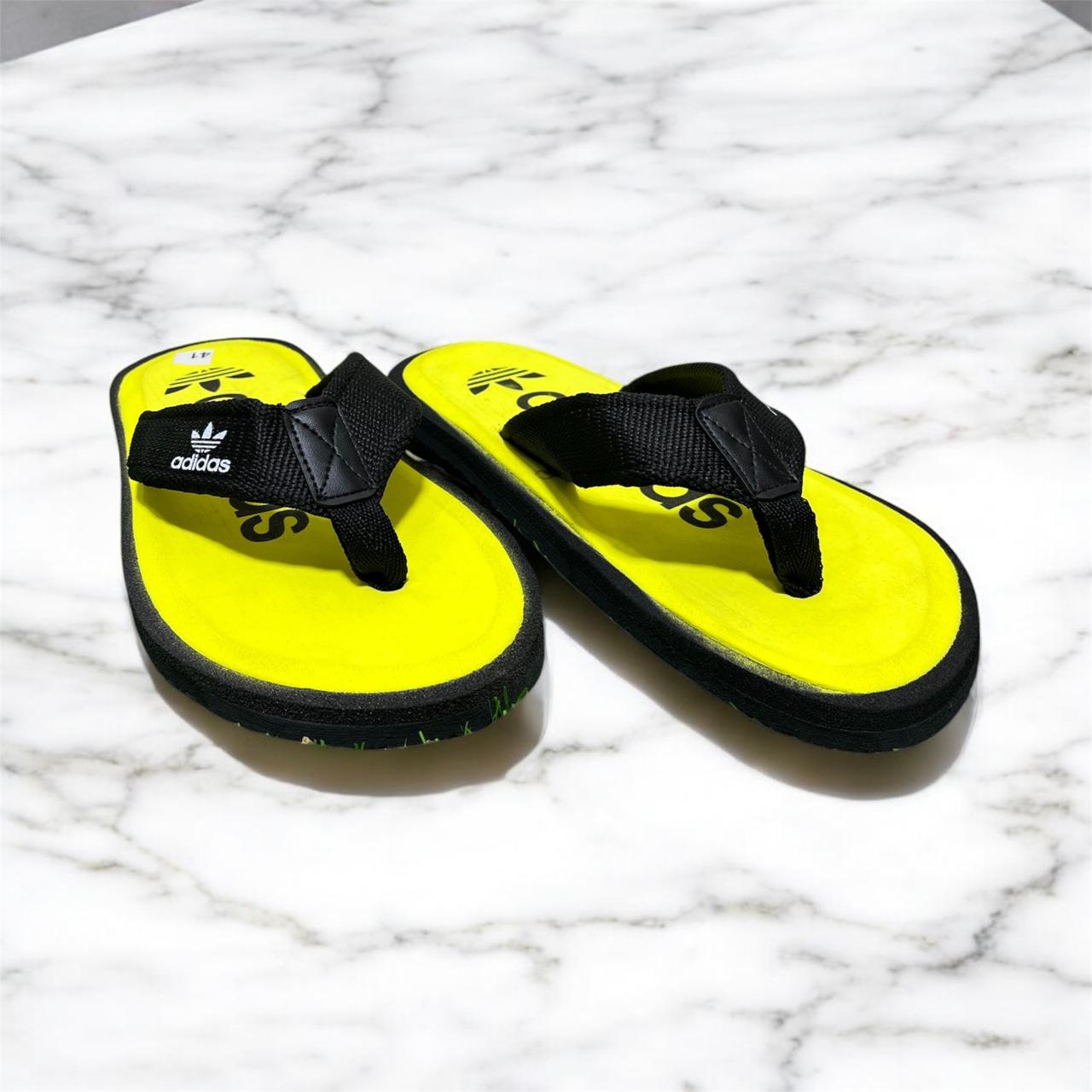 ADDIDAS  FLIP FLOP SUMMER SLIPPER BLACK AND YELLOW