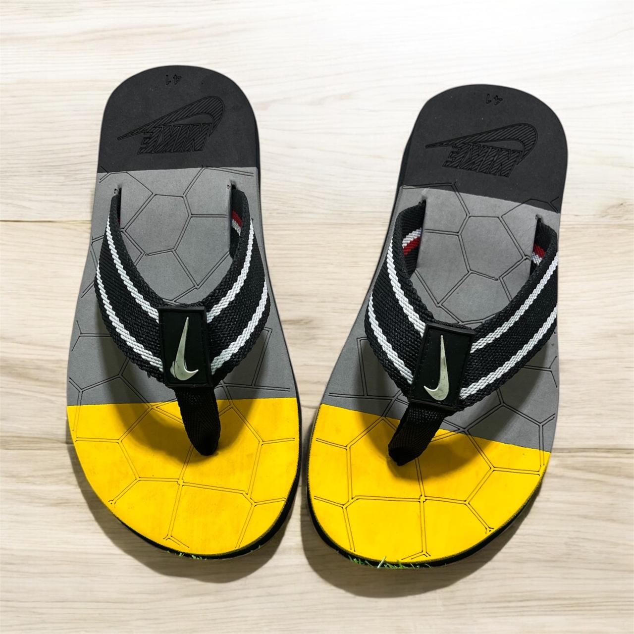 NIKE FLIP FLOP SUMMER SLIPPER GREY AND YELLOW