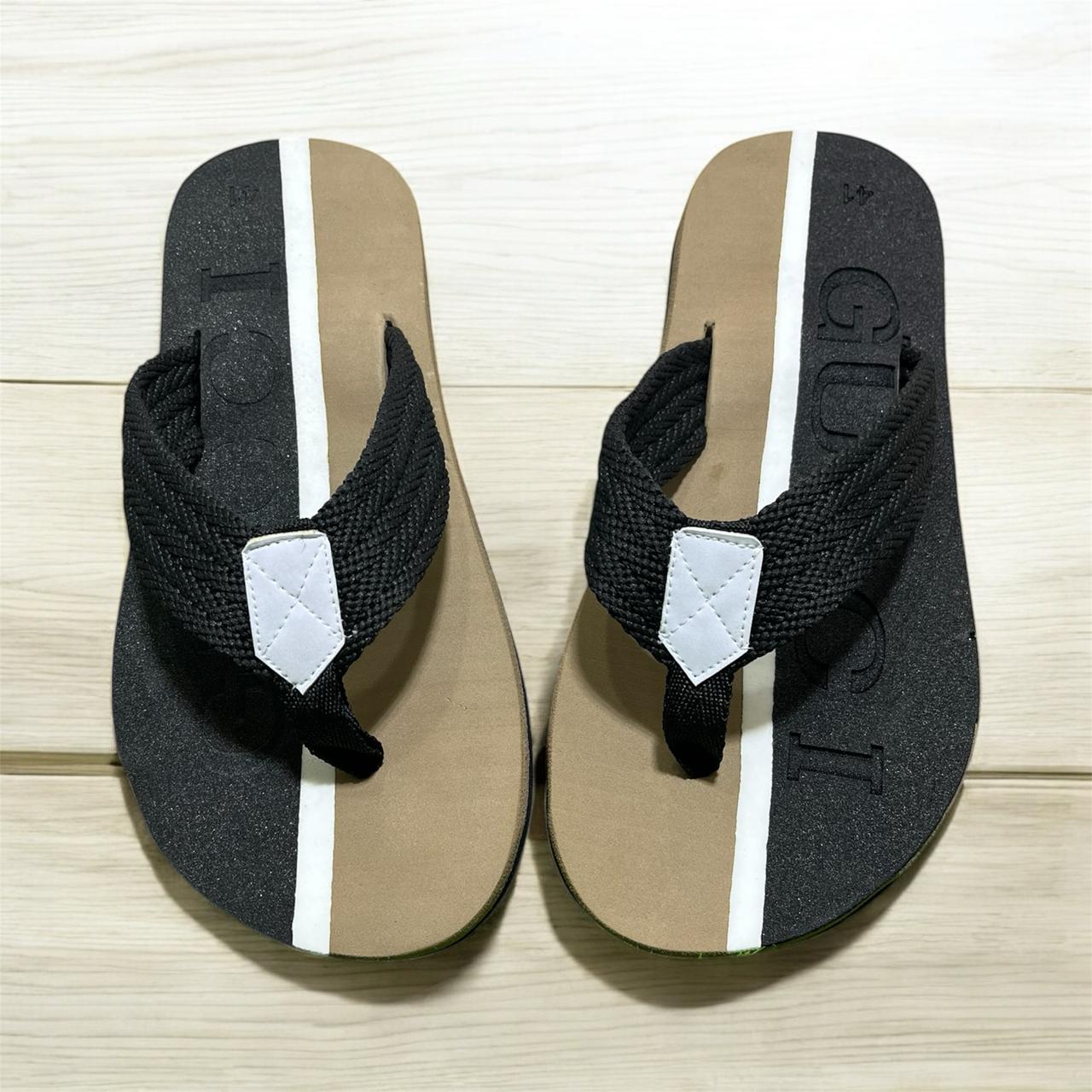 GUCCI FLIP FLOP SUMMER SLIPPER BROWN AND BLACK